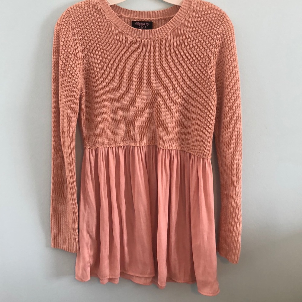 Blush Mixed Media Sweater